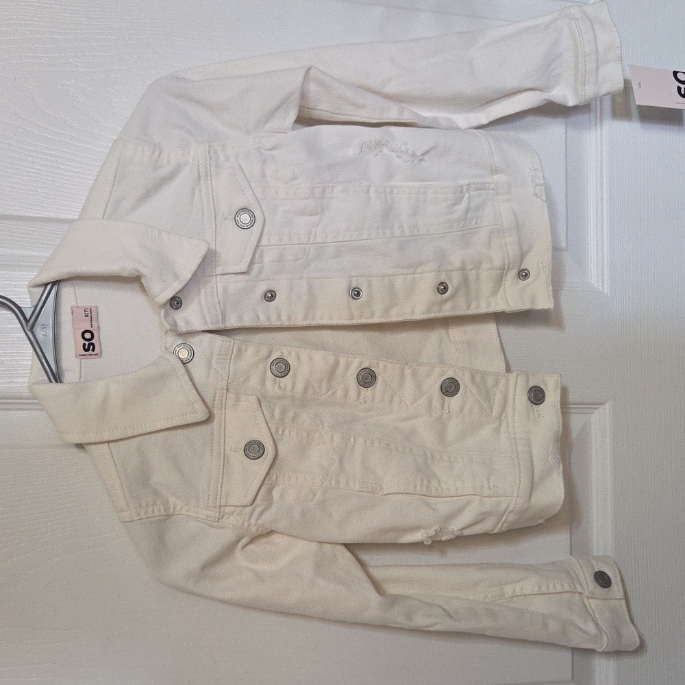 SO Girls Cream Denim Jacket